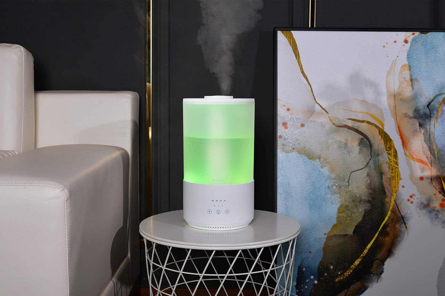 Premium 4000 Ml Tall Essential Oil Diffuser 4L 4 Liter 50 Hour Run with Remote Timer Aroma Humidifier 1 Gallon Big Capacity High Mist Output for Large Room Huge Size Mood Lights White T401