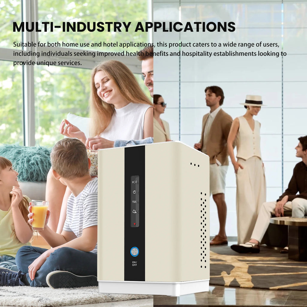 Hydrogen Water H2 Inhalation Machine with 150Ml/Min 99.99% High Purity H2 Low Noise Hydrogen Water Generator Ionizer SPE/PEM