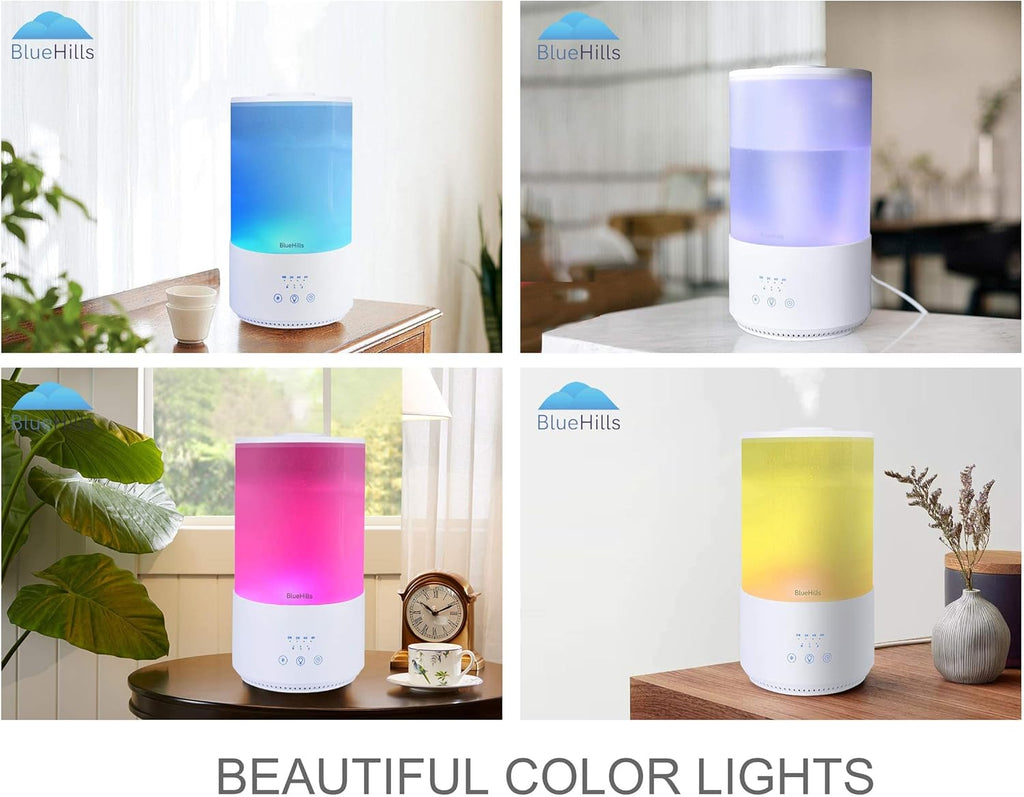 Premium 4000 Ml Tall Essential Oil Diffuser 4L 4 Liter 50 Hour Run with Remote Timer Aroma Humidifier 1 Gallon Big Capacity High Mist Output for Large Room Huge Size Mood Lights White T401