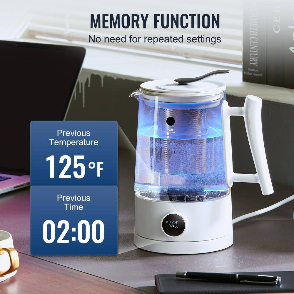 1.5 L Hydrogen Water Pitcher Generator, Hydrogen Rich Water Ionizer, SPE and PEM Technology, for Tea and Coffee Brewing