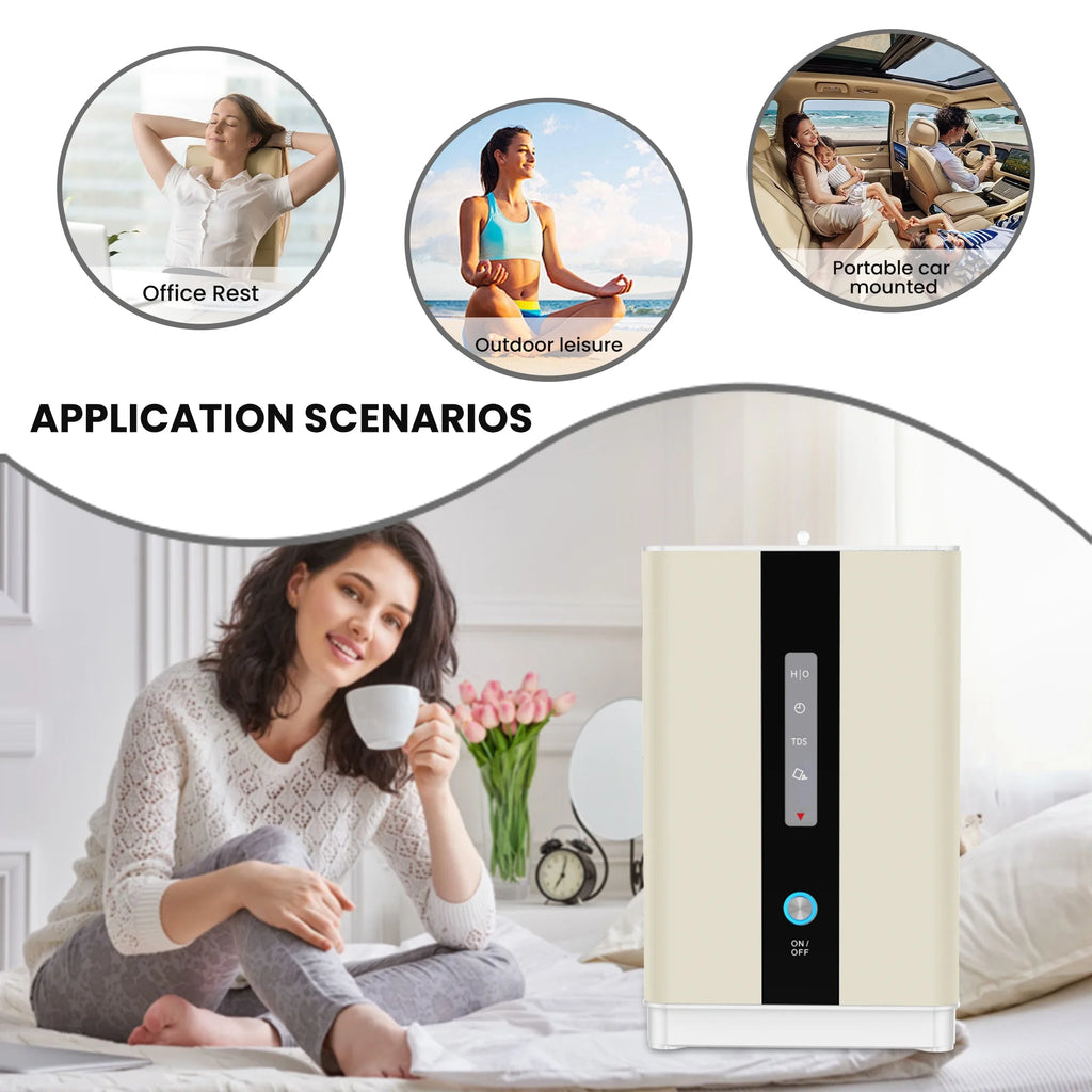 Hydrogen Water H2 Inhalation Machine with 150Ml/Min 99.99% High Purity H2 Low Noise Hydrogen Water Generator Ionizer SPE/PEM