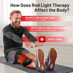 Red Light Therapy Knee Brace&Vibration Knee Massage for Pain Relief, 660Nm&850Nm Rechargeable near Infrared Light Therapy Device for Knee/Elbow/Shoulder Faster Recovery for Cordless Use