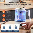 1.5 L Hydrogen Water Pitcher Generator, Hydrogen Rich Water Ionizer, SPE and PEM Technology, for Tea and Coffee Brewing