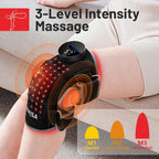 Red Light Therapy Knee Brace&Vibration Knee Massage for Pain Relief, 660Nm&850Nm Rechargeable near Infrared Light Therapy Device for Knee/Elbow/Shoulder Faster Recovery for Cordless Use
