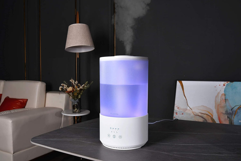 Premium 4000 Ml Tall Essential Oil Diffuser 4L 4 Liter 50 Hour Run with Remote Timer Aroma Humidifier 1 Gallon Big Capacity High Mist Output for Large Room Huge Size Mood Lights White T401